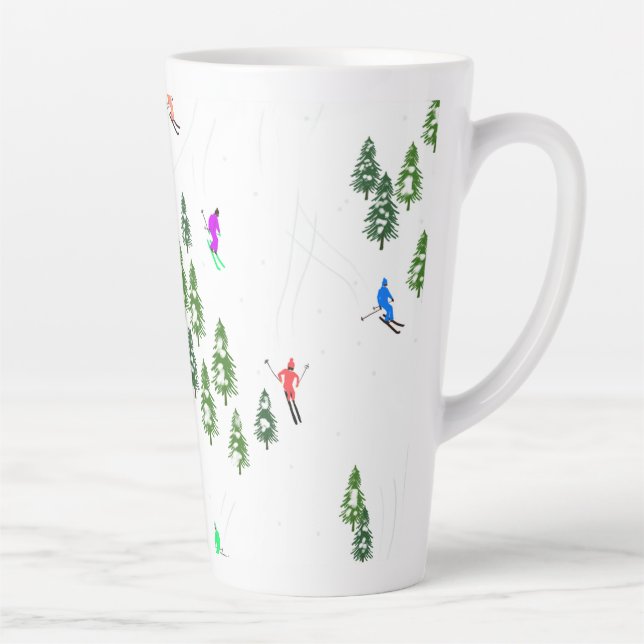 Tasse Latte Fête d'Illustration de ski alpin Freeride (Droite)