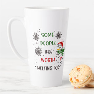 Tasse Latte Fête Noël Snowman