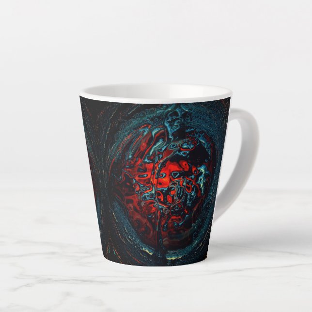 Tasse Latte Feu rouge d'enfer océanique (Angle droit)