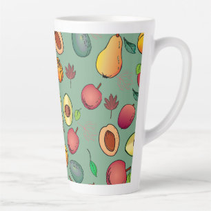 Tasse Latte Feuillage Citrouille de fruits coloré d'automne