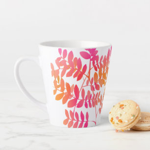 Tasse Latte Feuilles couchers de soleil