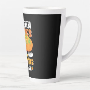 Tasse Latte Feuilles D'Automne Et Citrouilles S'Il Vous Plaît