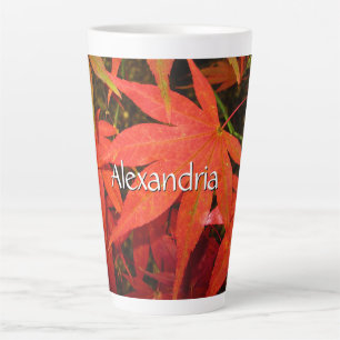 Tasse Latte Feuilles de l'érable Crimson - Grand Personnalisé