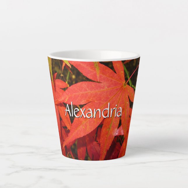 Tasse Latte Feuilles d'érable Crimson - Petits personnalisable (Devant)