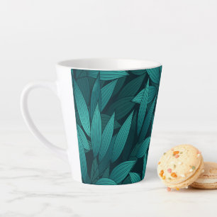 Tasse Latte Feuilles tropicaux rayonnants