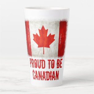 Tasse Latte Fier d'être le drapeau canadien