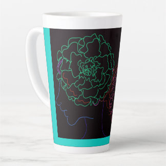 Tasse Latte Fille aux afro-puffs de souci