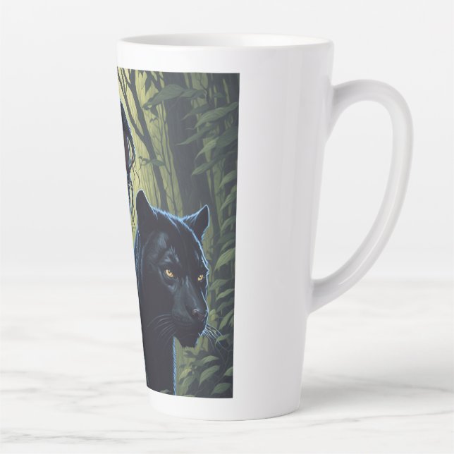 Tasse Latte Fille avec panthère noire (Droite)