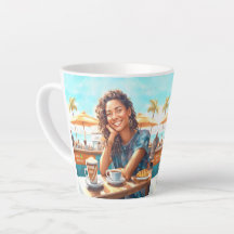 Fille avec pause café