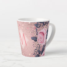 Fille jamais ROSEGOLD Bleu rose Floral MONOGRAS
