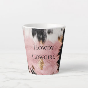 Tasse Latte Fille Rose Black Gold Cowgirl Cowhide