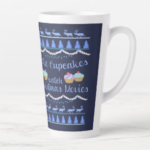 Tasse Latte Films de Noël et Cupcakes