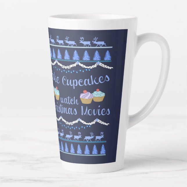 Tasse Latte Films de Noël et Cupcakes (Droite)