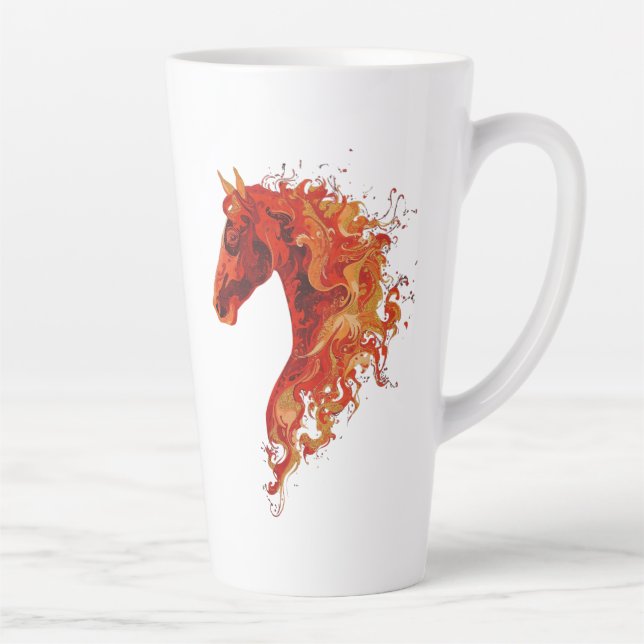 Tasse Latte Fire Horse (Droite)