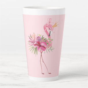 Tasse Latte Flamant rose avec couronne