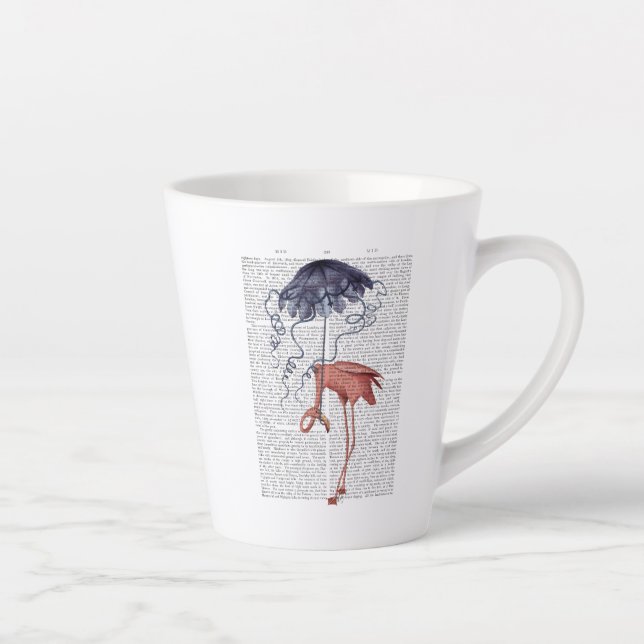 Tasse Latte Flamant rose et parasol (Droite)