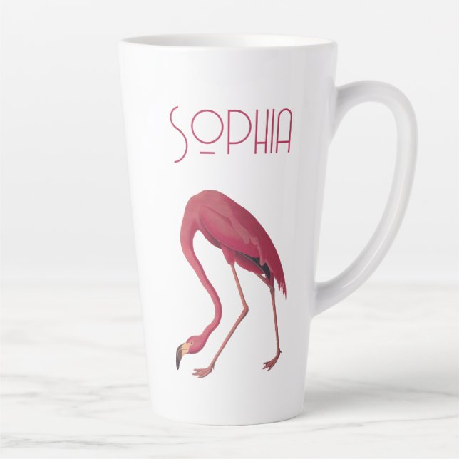 Tasse Latte Flamant rose rose vintage (Droite)