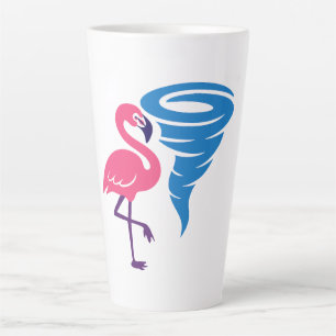 Tasse Latte Flamant rose Tornado Bold Art Graphique moderne