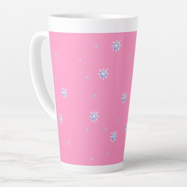 Tasse Latte Flambeaux d'hiver roses (Angle gauche)