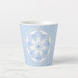 Tasse Latte Flèche de neige bleu glace