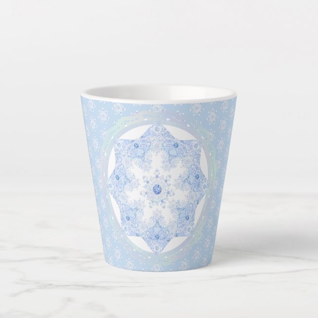 Tasse Latte Flèche de neige bleu glace (Devant)