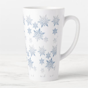 Tasse Latte Flèches de neige bleues en hiver