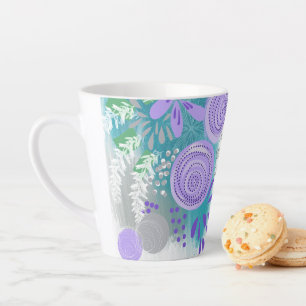 Tasse Latte Fleur Abstrait Moderne