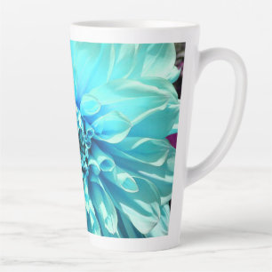 Tasse Latte Fleur bleu clair Dahlia