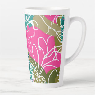 Tasse Latte Fleur de Protea Aquarelle Tropicale – 