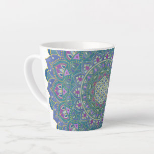 Tasse Latte Fleur De Vie - Mandala India Style 1