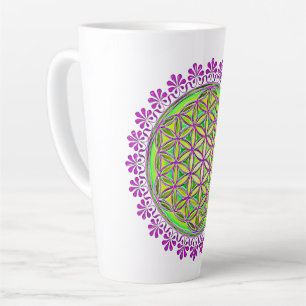 Tasse Latte Fleur de Vie - Ornements de Fleur Vintage 2
