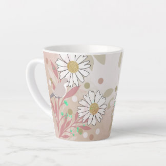 Tasse Latte Fleur d'oiseau botanique Nature