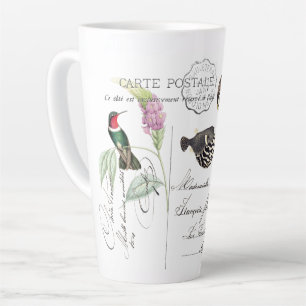 Tasse Latte Fleur d'oiseaux de mer Éphémère française Latte Mu