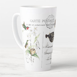Tasse Latte Fleur d'oiseaux de mer Éphémère française Latte Mu
