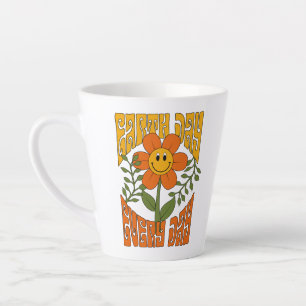 Tasse Latte Fleur marguerite rétro des années 70