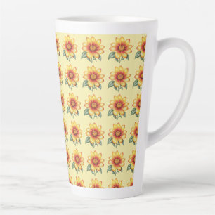 Tasse Latte Fleur orange