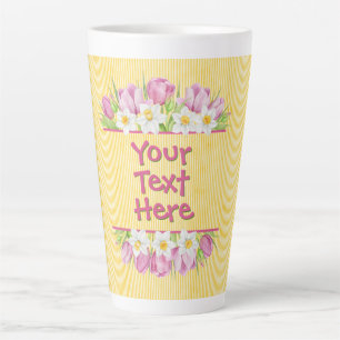 Tasse Latte Fleur personnalisée Tulipe et Jonquille