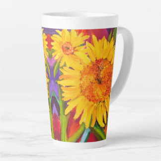 Tasse Latte Fleurs de coucher de soleil