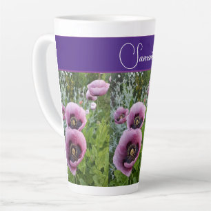 Tasse Latte Fleurs de pavot rose pourpre Pavot Pavois Fleur fl