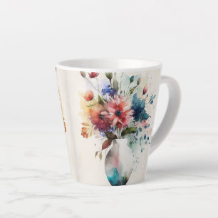 Tasse Latte Fleurs de Rose multicolore Dk Blue #4