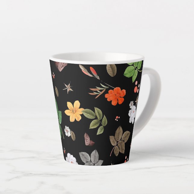 Tasse Latte Fleurs jaunes et roses blanches 8 (Angle droit)
