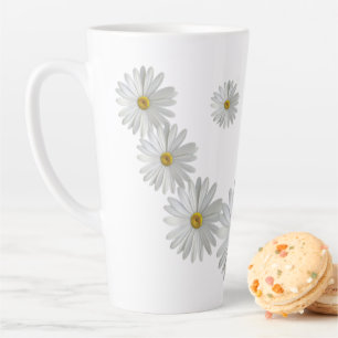 Tasse Latte Fleurs marguerites blanches