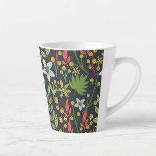 Tasse Latte Fleurs motifs colorées florales sans couture et qu
