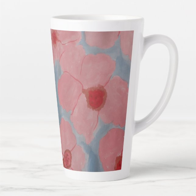 Tasse Latte Fleurs rose bonbon (Droite)