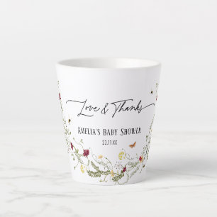 Tasse Latte Fleurs sauvages élégants Baby shower personnalisé 