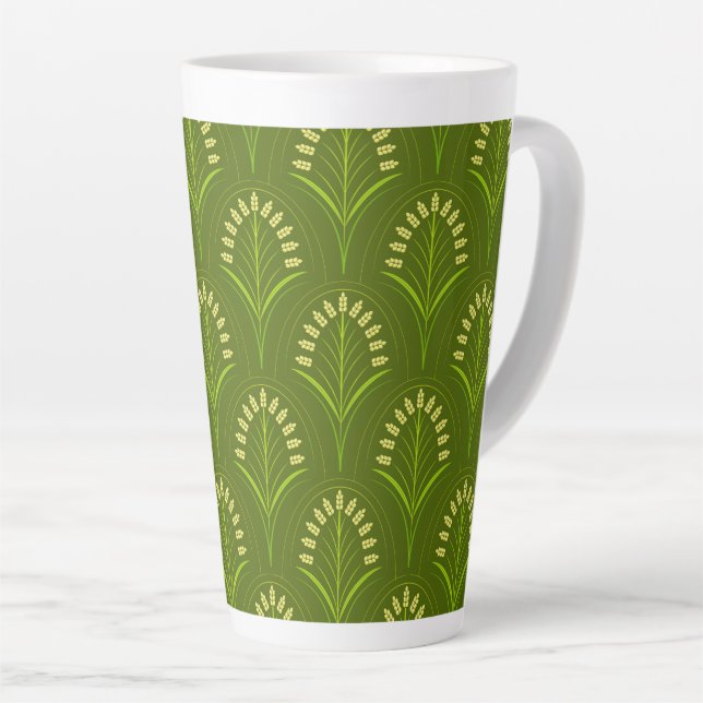 Tasse Latte Fleurs vert clair Art nouveau (Angle droit)