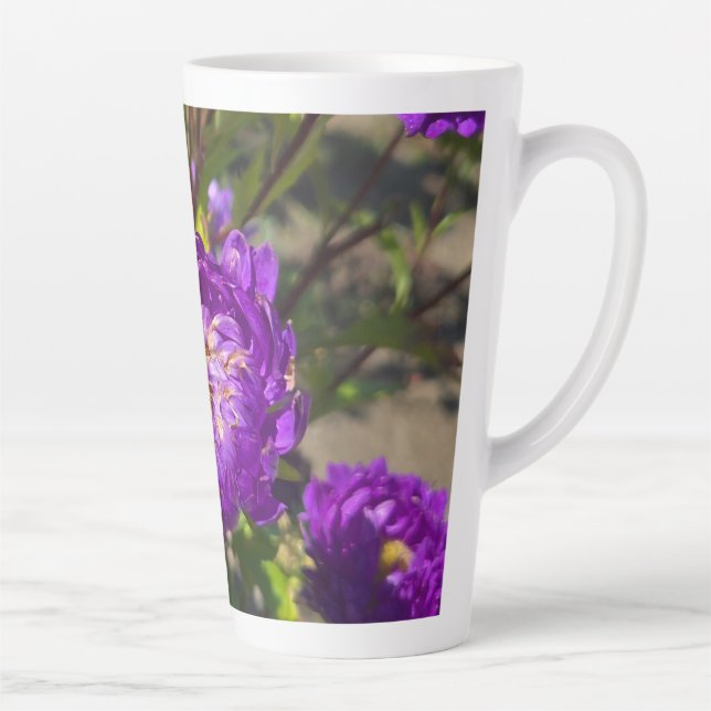 Tasse Latte Fleurs violettes (Droite)