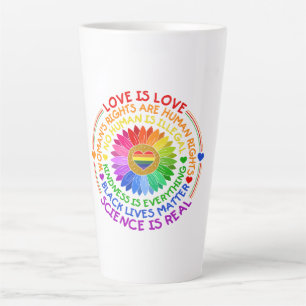 Tasse Latte Floral Arc-en-ciel Position politique et sociale