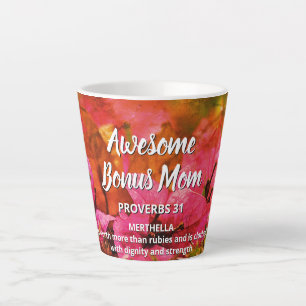 Tasse Latte Floral AWESOME BONUS MAMAN Proverbs 31