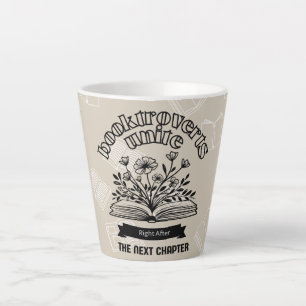 Tasse Latte Floral "Booktroverts Unite"